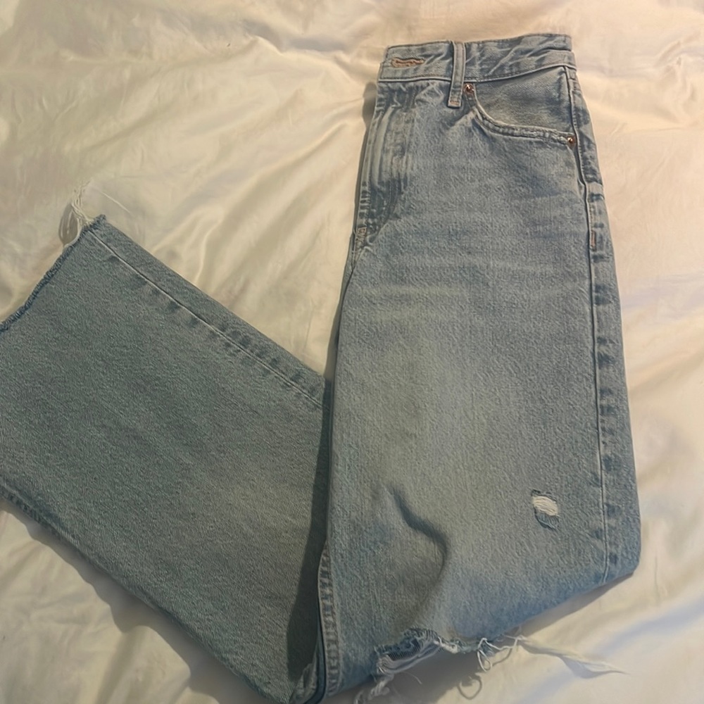 Zara Light Blue Flare & Wide Leg Jeans